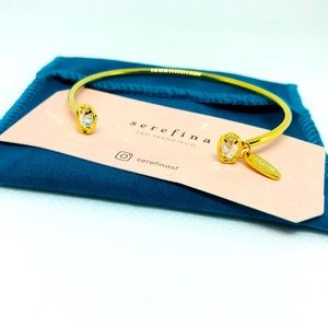 SEREFINA 14k Gold & Crystal Cuff Bracelet